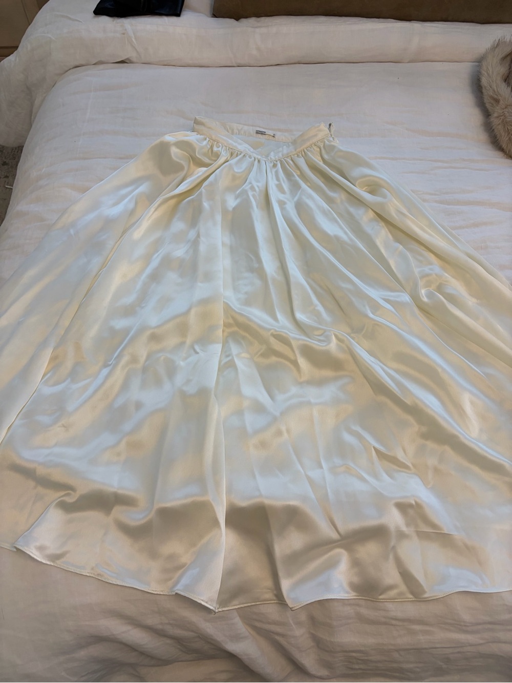 House of CB Silky Ivory Full Circle Skirt